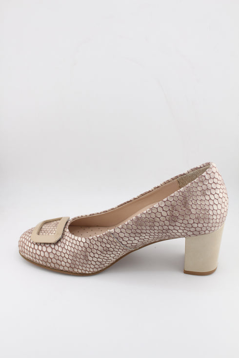 DFC Relax Hexagonal Textured Block Heel Pumps